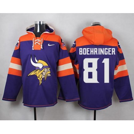 Vikings #81 Moritz Boehringer Purple Player Pullover NFL Hoodie