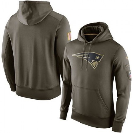 Men's New England Patriots Olive Salute To Service KO Performance Hoodie