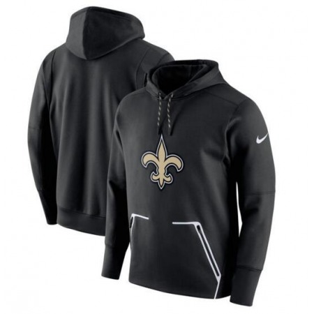 Men's New Orleans Saints Black Champ Drive Vapor Speed Pullover Hoodie