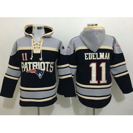 Patriots #11 Julian Edelman Navy Blue Sawyer Hoodie Sweatshirt NFL Hoodie