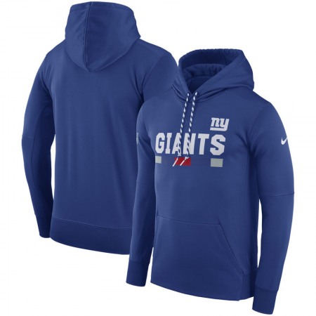 Men's New York Giants Royal Sideline Team Name Performance Pullover Hoodie