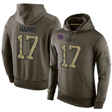 NFL Men's New York Giants #17 Dwayne Harris Stitched Green Olive Salute To Service KO Performance Hoodie
