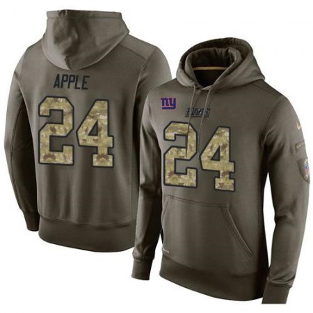 NFL Men's New York Giants #24 Eli Apple Stitched Green Olive Salute To Service KO Performance Hoodie