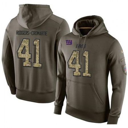 NFL Men's New York Giants #41 Dominique Rodgers-Cromartie Stitched Green Olive Salute To Service KO Performance Hoodie