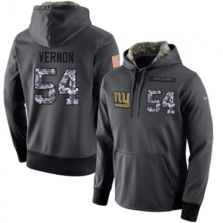 NFL Men's New York Giants #54 Olivier Vernon Stitched Black Anthracite Salute to Service Player Performance Hoodie