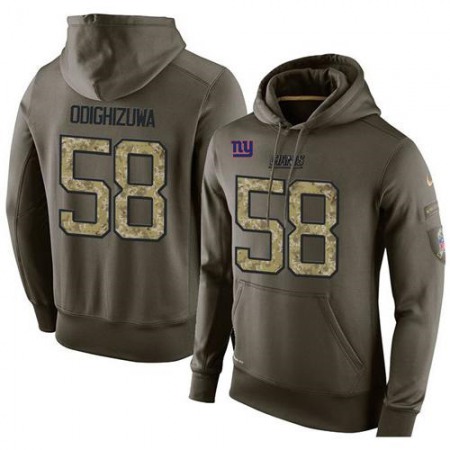 NFL Men's New York Giants #58 Owa Odighizuwa Stitched Green Olive Salute To Service KO Performance Hoodie