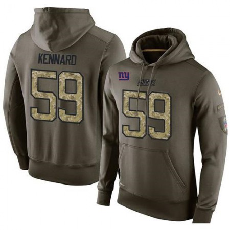 NFL Men's New York Giants #59 Devon Kennard Stitched Green Olive Salute To Service KO Performance Hoodie