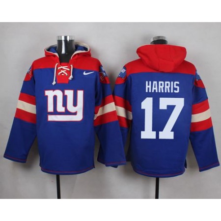Giants #17 Dwayne Harris Royal Blue Player Pullover NFL Hoodie