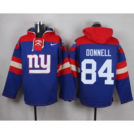 Giants #84 Larry Donnell Royal Blue Player Pullover NFL Hoodie