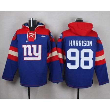 Giants #98 Damon Harrison Royal Blue Player Pullover NFL Hoodie