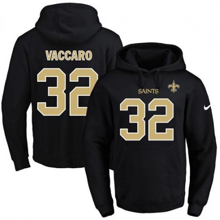 Saints #32 Kenny Vaccaro Black Name & Number Pullover NFL Hoodie