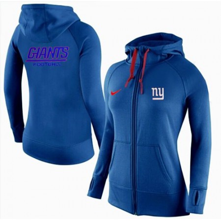 Women's New York Giants Full-Zip Performance Hoodie Blue