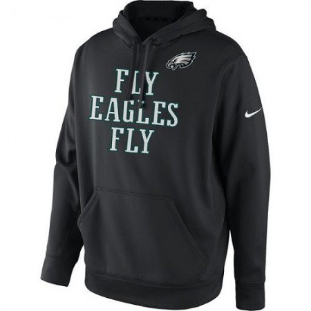 Men's Philadelphia Eagles Black Fly Eagles Fly Pullover Hoodie