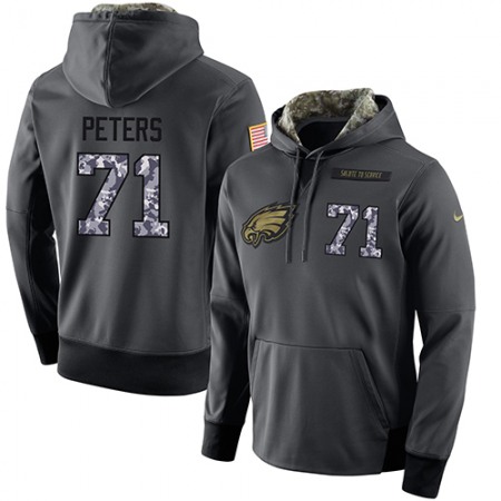NFL Men's Philadelphia Eagles #71 Jason Peters Stitched Black Anthracite Salute to Service Player Performance Hoodie