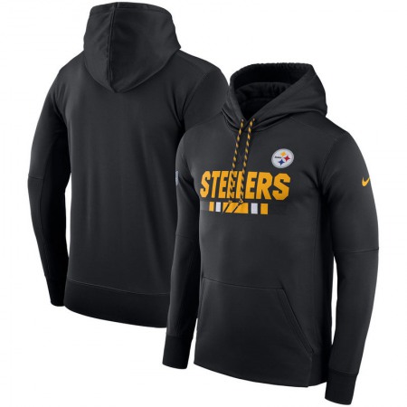 Men's Pittsburgh Steelers Black Sideline Team Name Performance Pullover Hoodie
