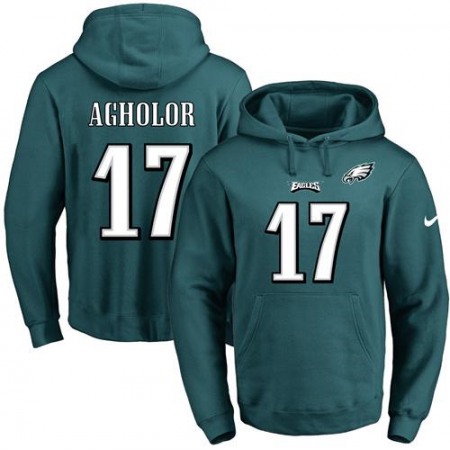 Eagles #17 Nelson Agholor Midnight Green Name & Number Pullover NFL Hoodie