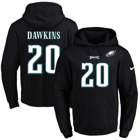 Eagles #20 Brian Dawkins Black Name & Number Pullover NFL Hoodie