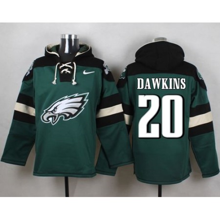 Eagles #20 Brian Dawkins Midnight Green Player Pullover NFL Hoodie
