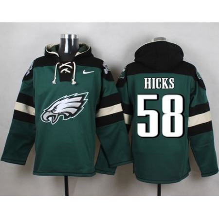 Eagles #58 Jordan Hicks Midnight Green Player Pullover NFL Hoodie