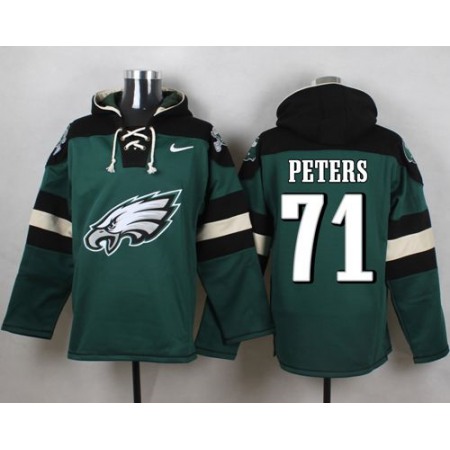 Eagles #71 Jason Peters Midnight Green Player Pullover NFL Hoodie