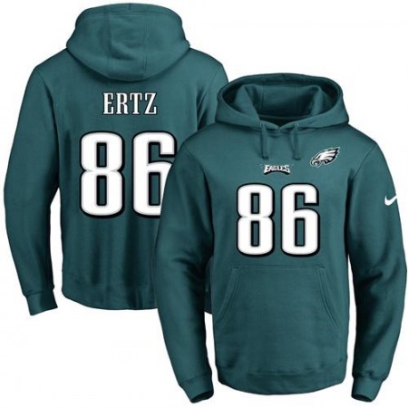 Eagles #86 Zach Ertz Midnight Green Name & Number Pullover NFL Hoodie