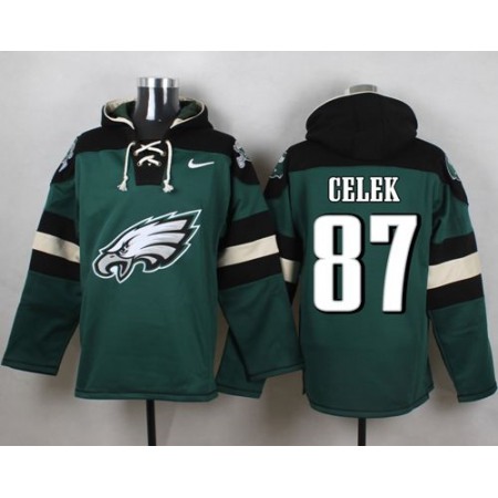 Eagles #87 Brent Celek Midnight Green Player Pullover NFL Hoodie