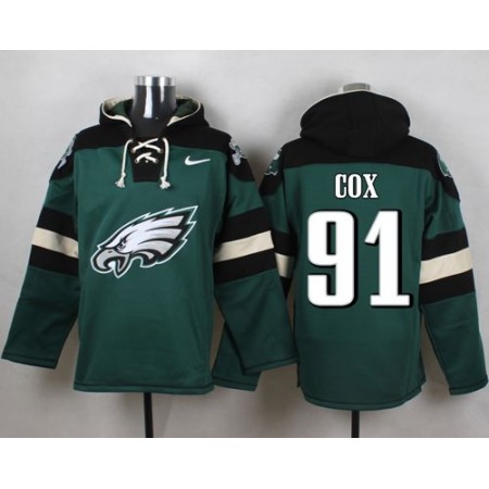 Eagles #91 Fletcher Cox Midnight Green Player Pullover NFL Hoodie