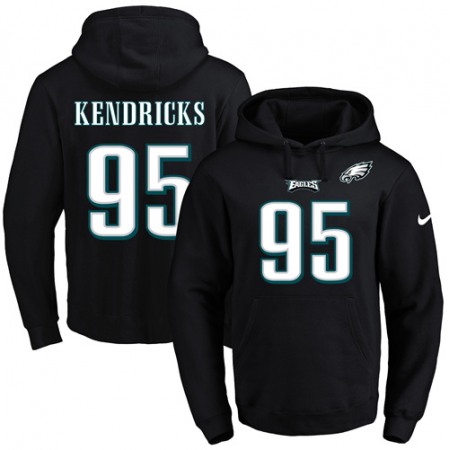 Eagles #95 Mychal Kendricks Black Name & Number Pullover NFL Hoodie