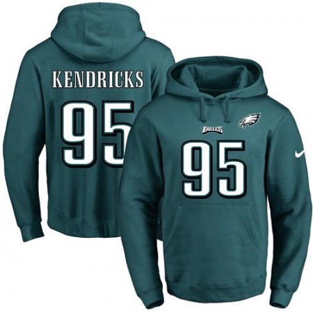 Eagles #95 Mychal Kendricks Midnight Green Name & Number Pullover NFL Hoodie