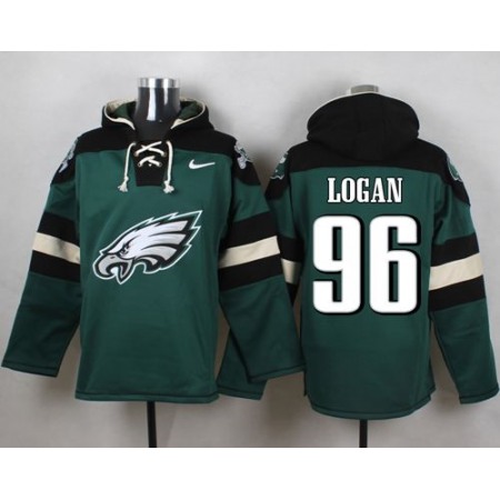 Eagles #96 Bennie Logan Midnight Green Player Pullover NFL Hoodie