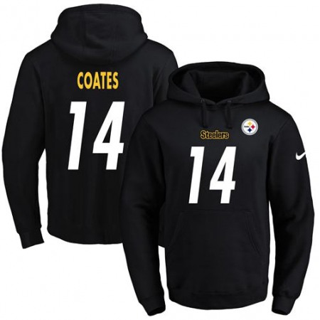 Steelers #14 Sammie Coates Black Name & Number Pullover NFL Hoodie