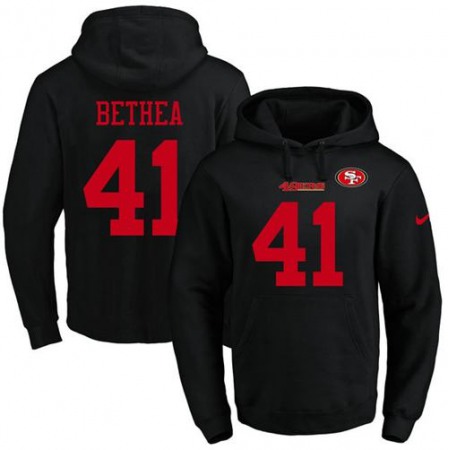 49ers #41 Antoine Bethea Black Name & Number Pullover NFL Hoodie