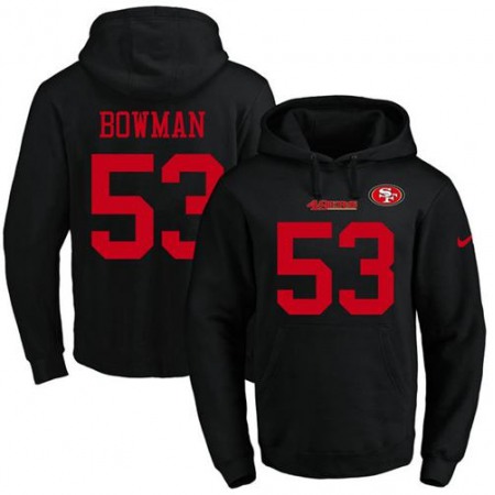 49ers #53 NaVorro Bowman Black Name & Number Pullover NFL Hoodie