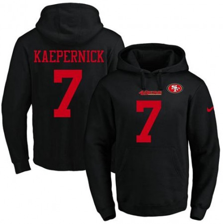 49ers #7 Colin Kaepernick Black Name & Number Pullover NFL Hoodie
