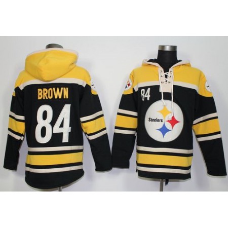 Steelers #84 Antonio Brown Black Sawyer Hoodie Sweatshirt NFL Hoodie