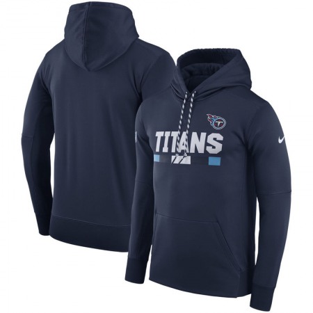 Men's Tennessee Titans Navy Sideline Team Name Performance Pullover Hoodie