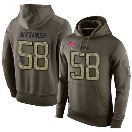 NFL Men's Tampa Bay Buccaneers #58 Kwon Alexander Stitched Green Olive Salute To Service KO Performance Hoodie