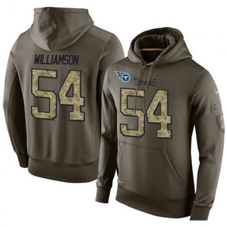 NFL Men's Tennessee Titans #54 Avery Williamson Stitched Green Olive Salute To Service KO Performance Hoodie