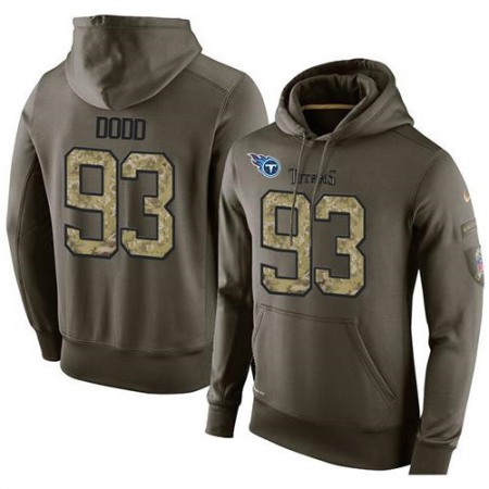 NFL Men's Tennessee Titans #93 Kevin Dodd Stitched Green Olive Salute To Service KO Performance Hoodie