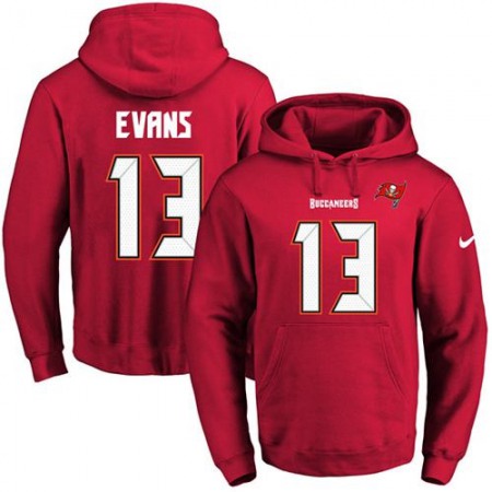 Buccaneers #13 Mike Evans Red Name & Number Pullover NFL Hoodie