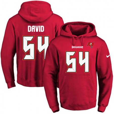 Buccaneers #54 Lavonte David Red Name & Number Pullover NFL Hoodie