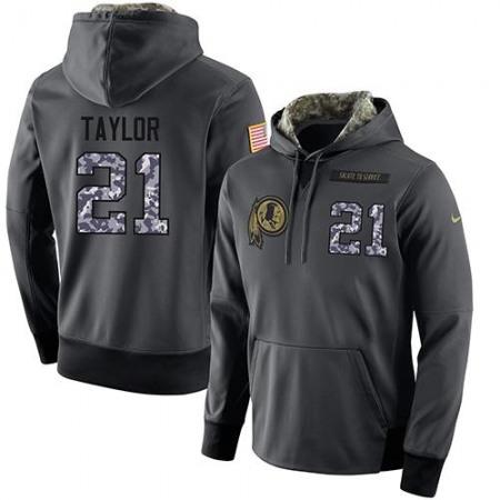 NFL Men's Washington Redskins #21 Sean Taylor Stitched Black Anthracite Salute to Service Player Performance Hoodie