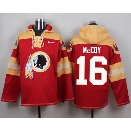Redskins #16 Colt McCoy Burgundy Red Player Pullover NFL Hoodie