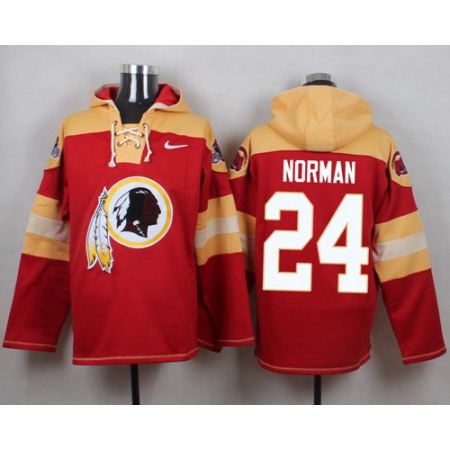Redskins #24 Josh Norman Burgundy Red Player Pullover NFL Hoodie