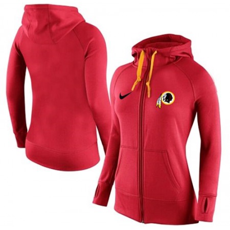 Women's Washington Redskins Full-Zip Performance Hoodie Red_2