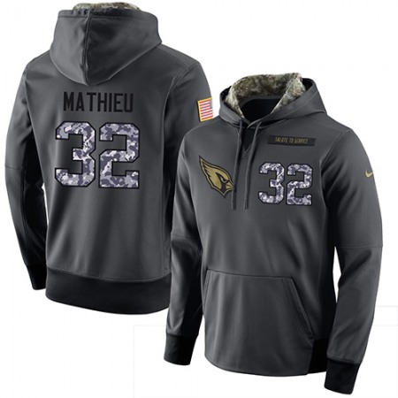 NFL Men's Arizona Cardinals #32 Tyrann Mathieu Stitched Black Anthracite Salute to Service Player Performance Hoodie