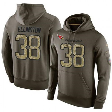 NFL Men's Arizona Cardinals #38 Andre Ellington Stitched Green Olive Salute To Service KO Performance Hoodie