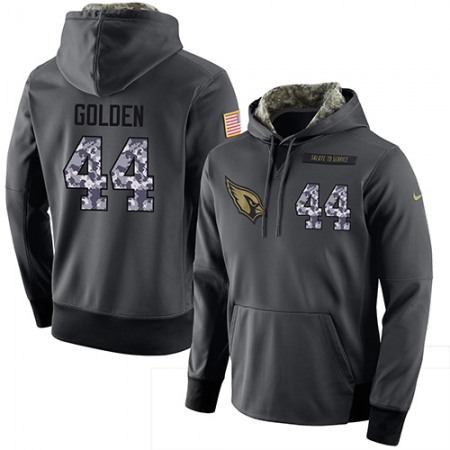 NFL Men's Arizona Cardinals #44 Markus Golden Stitched Black Anthracite Salute to Service Player Performance Hoodie