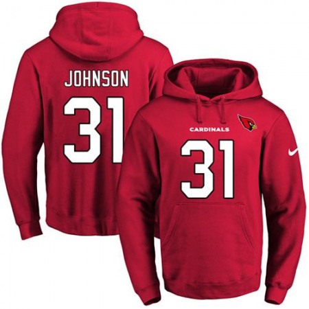 Cardinals #31 David Johnson Red Name & Number Pullover NFL Hoodie
