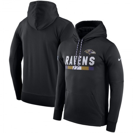 Men's Baltimore Ravens Black Sideline Team Name Performance Pullover Hoodie